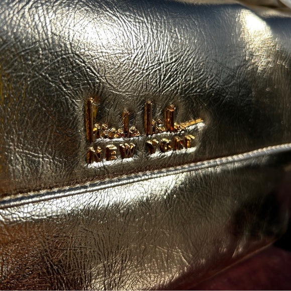 Nicole Miller Gold Crossbody Bag with Luxurious Shine - Picture 3 of 7